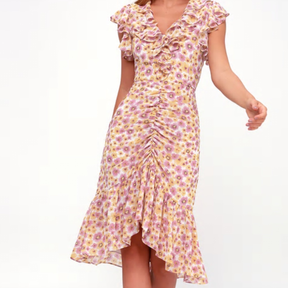 Pink and Yellow Floral dress